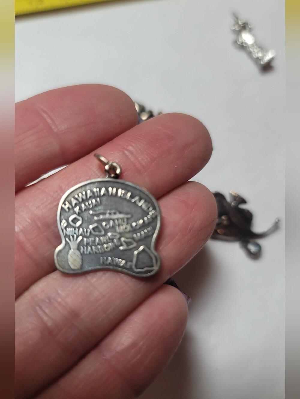 Vintage NWOT Hawaii Islands Sterling Silver Travel Charm Pendant